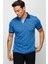 Erkek Polo Yaka Yelken Desenli T-Shirt Saks 1