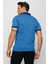 Erkek Polo Yaka Yelken Desenli T-Shirt Saks 4