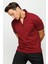 Erkek Fermuarlı Polo Yaka T-Shirt Bordo 5