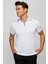 Erkek Fermuarlı Polo Yaka T-Shirt Beyaz 1