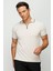 Erkek Fermuarlı Polo Yaka T-Shirt Taş 2