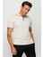 Erkek Fermuarlı Polo Yaka T-Shirt Taş 5