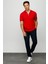 Erkek Fermuarlı Polo Yaka T-Shirt Kırmızı 3