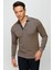 Erkek Polo Yaka Uzun Kollu Sweatshirt S.kahve 3