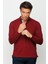 Erkek Polo Yaka Uzun Kollu Sweatshirt Bordo 1