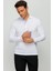 Erkek Polo Yaka Uzun Kollu Sweatshirt Beyaz 5