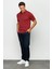 Erkek Polo Yaka Jakarlı Cepli T-Shirt Bordo 4