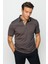 Erkek Polo Yaka Jakarlı Cepli T-Shirt Kahve 5