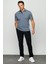Erkek Polo Yaka Jakarlı Cepli T-Shirt Füme 5