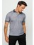 Erkek Polo Yaka Keten Baskılı T-Shirt Siyah 4