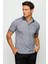 Erkek Polo Yaka Keten Baskılı T-Shirt Siyah 5