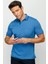 Erkek Polo Yaka Jakarlı T-Shirt Saks 1