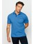 Erkek Polo Yaka Jakarlı T-Shirt Saks 5
