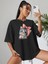 Kadın Sevimli Kedi Baskılı Oversize Tshirt Daxis Sportwear Company 1