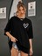 Kadın Küçük Kalp Baskılı Oversize Tshirt Daxis Sportwear Company 3