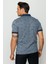 Erkek Polo Yaka Tüy Desenli T-Shirt Füme 4