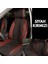 Opel Frontera Lüx Oto Koltuk Minderi Ön Arka 5'li Set Elegance Serisi Siyah Kırmızı 1