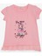 Kız Çocuk Tişört Sevimli Kız Baskılı Beli Güpürlü 1-4 Yaş, Pembe 1