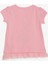 Kız Çocuk Tişört Sevimli Kız Baskılı Beli Güpürlü 1-4 Yaş, Pembe 2