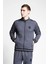 Antrasit Erkek Fermuarlı Sweatshirt 23B-1124 2