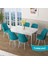 Concept Zen Serisi Açılabilir Beyaz Mermer Desen Mdf 80X132 Mutfak Masası Takımı 6 Sandalye 2