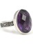 925 Ayar Oval Ametist Taşlı Kadın Yüzük 1