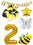 Happy Bırthday Banner ve Arı Kelebek Karakterli Yıldız Folyo Balon Seti Yaş 2 1
