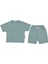 Babywear 228626 Bebek Gofre Ayı Baskılı Mint Şort Takım 1