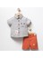 4703T Erkek Bebek Bear Ikili Gri Şort Takım 1