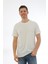 Erkek Basic Regular Fit %100 Pamuk Bisiklet Yaka T-Shirt-Krem 2