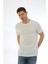 Erkek Basic Regular Fit %100 Pamuk Bisiklet Yaka T-Shirt-Krem 4