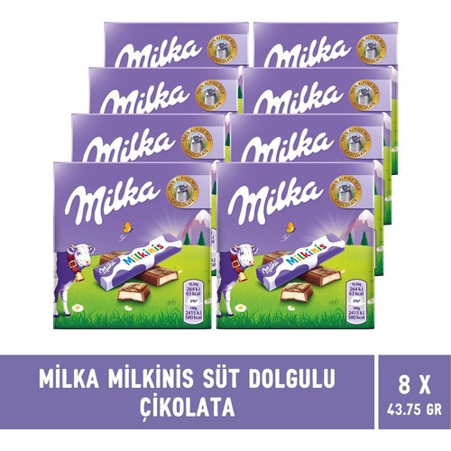Milka Milkinis Süt Dolgulu Çikolata 43.75 gr - 8 Adet