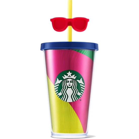 Starbucks® Güneş Gözlüğü Aksesuarlı Plastik Soğuk Içecek Bardağı - 473 ml - 11142487
