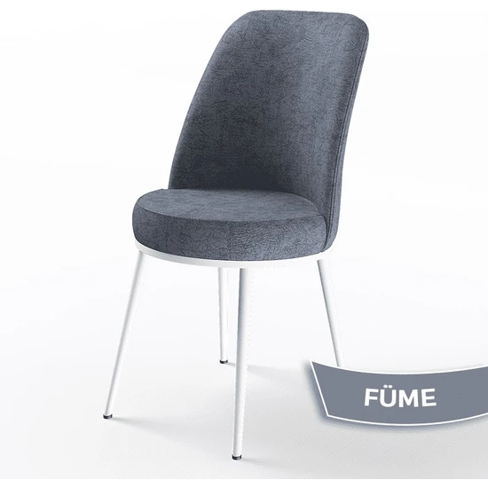 Canisa Concept Dexa Serisi Üst Kalite Mutfak Sandalyesi Metal Beyaz Iskeletli 1 Adet  Sandalye