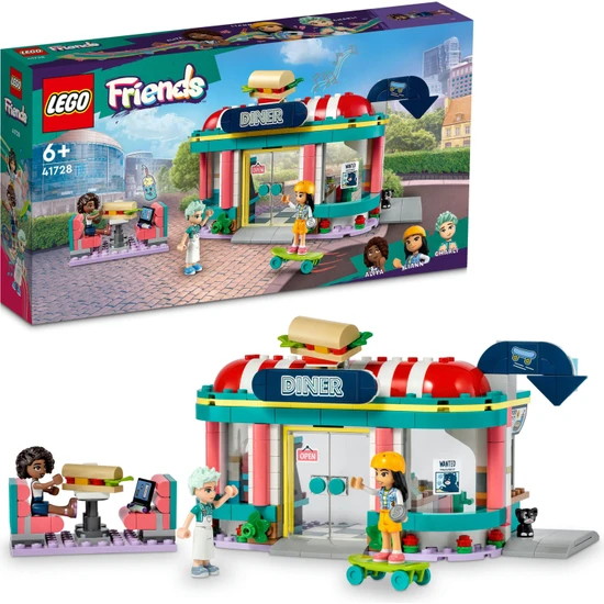 LEGO® Friends Heartlake Şehir Merkezi Restoranı 41728 6 Yaş ve Üzeri Için Liann, Aliya ve Charli Mini Bebeklerini Içeren Oyuncak Yapım Seti (346 Parça)