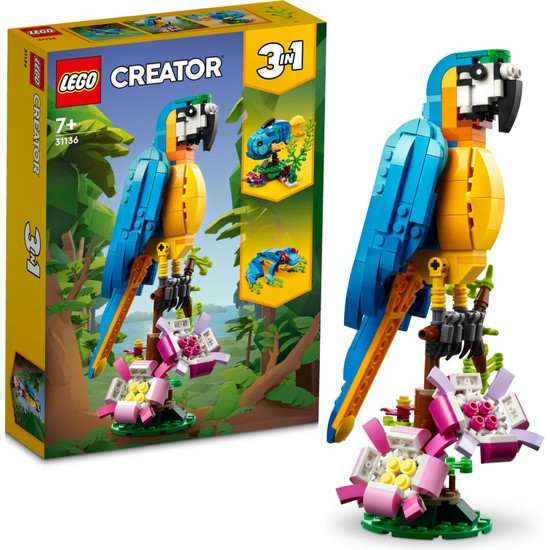 LEGO® Creator 31136 Egzotik Papağan 253 Parça Yaratıcı Oyuncak Yapım Seti Hediyelik Seçeneği