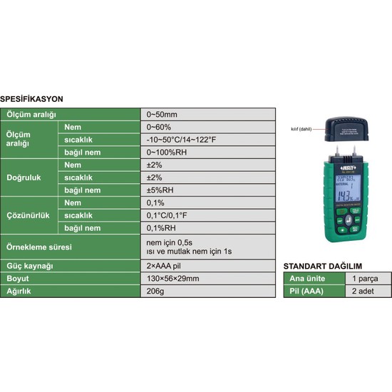 Insize 934150 Dijital Nem Ölçer Fiyatı Taksit Seçenekleri