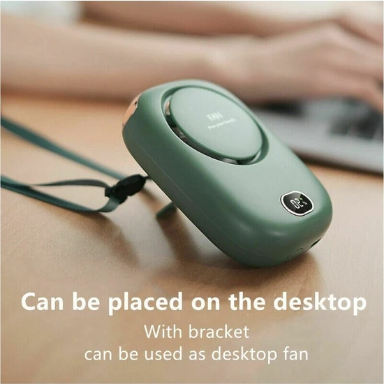 HbTec Yeni Tembel Boyun Fanı Yapraksız USB Şarjlı Mini Fan Büyük Rüzgar Boyun Asılı Bel Fanı (Yurt Dışından)