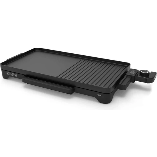 Black+Decker BXGB2200E - Izgara Için Elektrikli Plaka 2200W. Plaka Yüzeyi 49X27CM. Yağ Toplama Tepsisi. Yapışmaz Kaplama. Sıcaklık Kontrolü.