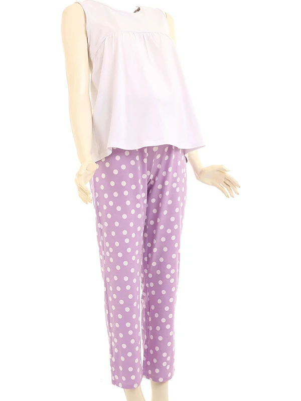Baby Mom Emzirme Özellikli Kolsuz Pijama Takımı Anne Giyim Anne Giyim
