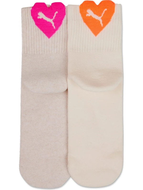 Puma Kadın Kalpli Kısa Çorap 2'li Paket
