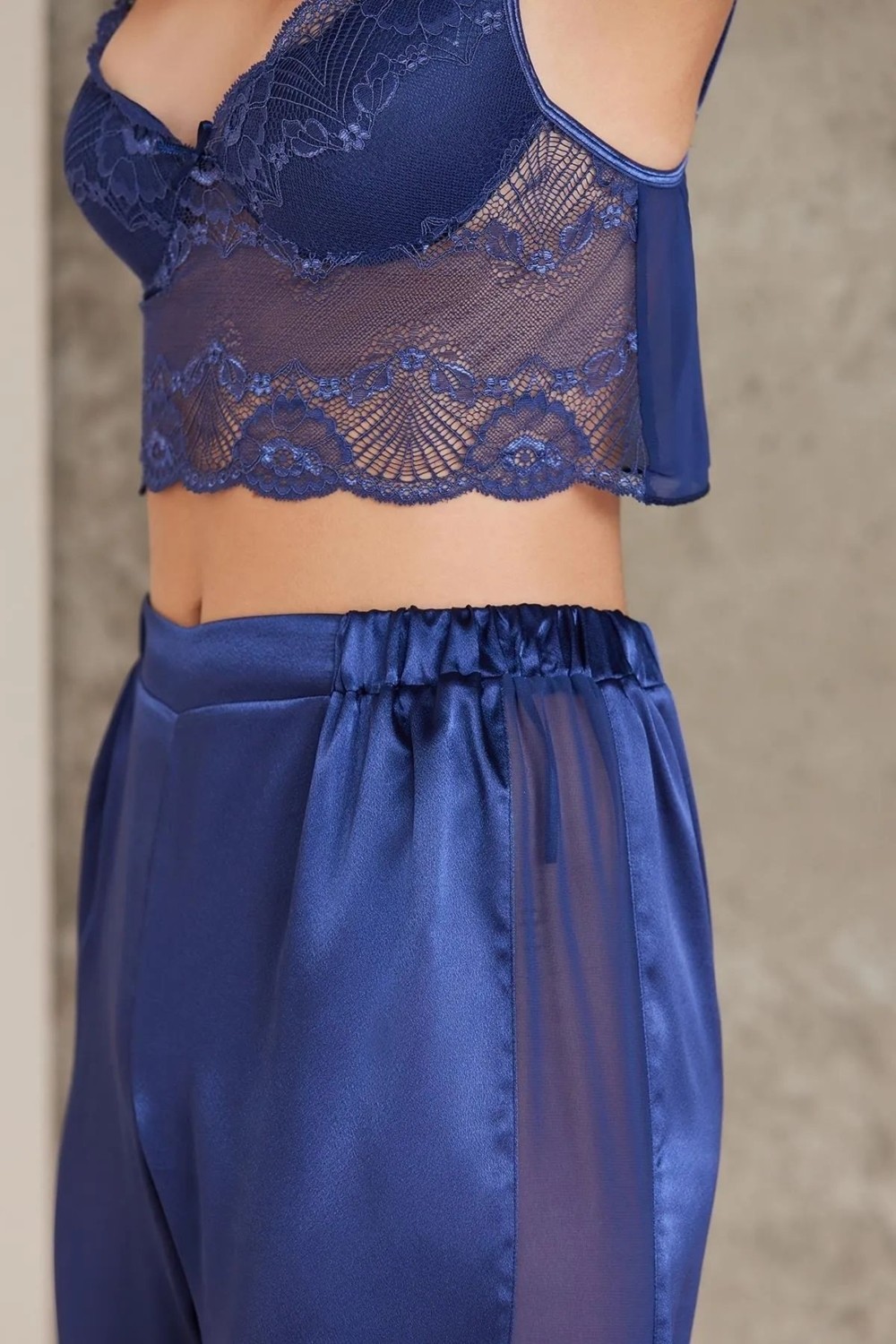 Pierre Cardin 7025 Kadın Çeyizlik Dantelli Saten 4'lü Set-Rose görsel 5