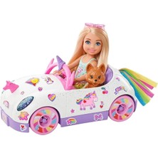 Barbie Club Chelsea Bebek ve Arabası, 15 cm'lik Sarışın Bebek, 3-7 Yaş Arası Kızlar İçin GXT41