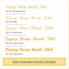 Vogutima Kişiye Özel Gizem Yazılı Papatya Isim Kolye 925 Ayar Gümüş Sarı Renk Roze,beyaz Renk Seçeneği