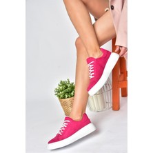 Fox Shoes P602045002 Fuşya Süet Kadın Spor Ayakkabı Sneakers