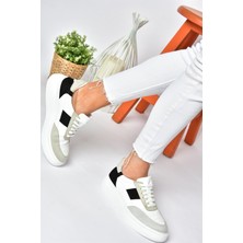 Fox Shoes P274048809 Beyaz/siyah Günlük Kadın Spor Ayakkabı Sneakers