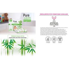 Pure Baby Wipes Islak Havlu Mendil 60 Yaprak Organic Bambu (6'lı Set) 360 Yaprak (2 Paket x 3)