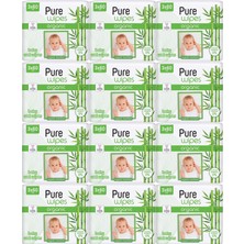 Pure Baby Wipes Islak Havlu Mendil 60 Yaprak Organic Bambu (36'lı Set) 2160 Yaprak (12 Paket x 3)