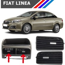 Nevreva Nvr - Fiat Linea Orta Sol ve Sağ Havalandırma Izgarası Gri Düğmeli Takım 2007 - 2018