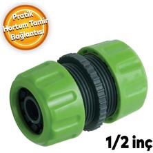 Badem10 Lüks Hortum Bağlantı Ekleme Aparatı Eki Bahçe Sulama Patlak Kesik Yırtık Tamir Adaptörü1/2"